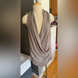 NWT! Helmut  Lang “Orbit” sleeveless pluuuuuunge top - sexy gray. Size M!
